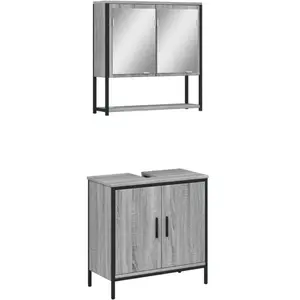 Comparateur de prix : vidaXL Ensemble de meubles de salle de bain 2 pcs Sonoma gris