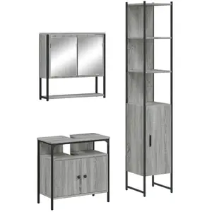 vidaXL Ensemble de meubles de salle de bain 3 pcs Sonoma gris pas cher