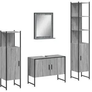 vidaXL Ensemble d'armoires de salle de bain 4 pcs sonoma gris pas cher