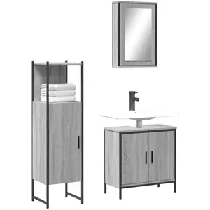 Comparateur de prix : vidaXL Ensemble de meubles de salle de bain 3 pcs Sonoma gris