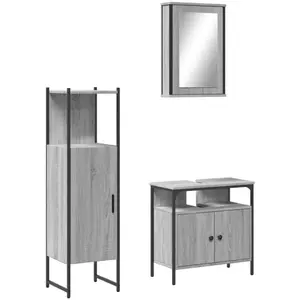 vidaXL Ensemble de meubles de salle de bain 3 pcs Sonoma gris pas cher