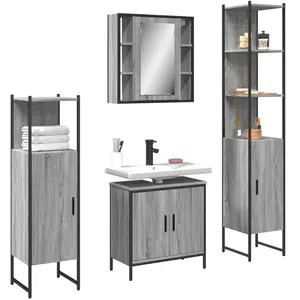Comparateur de prix : vidaXL Ensemble d'armoires de salle de bain 4 pcs sonoma gris