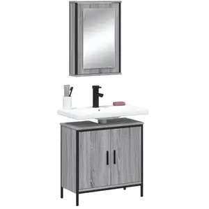 vidaXL Ensemble de meubles de salle de bain 2 pcs Sonoma gris pas cher