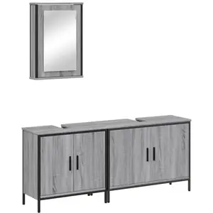 vidaXL Ensemble de meubles de salle de bain 3 pcs Sonoma gris pas cher