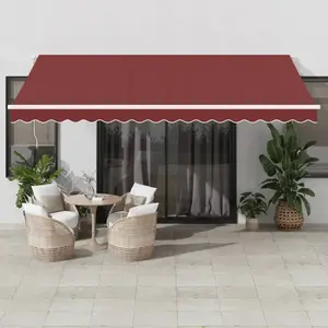Comparateur de prix : vidaXL Auvent rétractable automatique avec LED bordeaux 450x350 cm