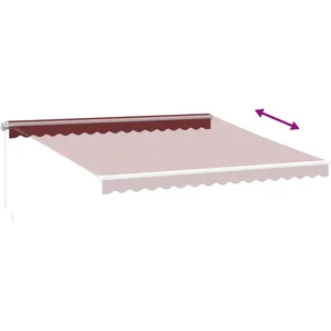 vidaXL Auvent manuel rétractable bordeaux 400x350 cm pas cher