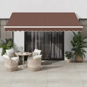 vidaXL Auvent rétractable automatique marron 400x300 cm pas cher