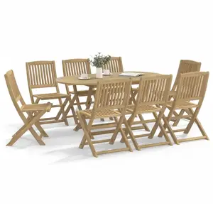 vidaXL Ensemble à manger de jardin 9 pcs bois d'acacia solide pas cher