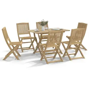 vidaXL Ensemble à manger de jardin 7 pcs Bois d'acacia solide pas cher