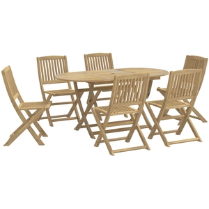 vidaXL Ensemble à manger de jardin 7 pcs Bois d'acacia solide pas cher