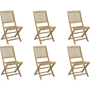 vidaXL Chaises de jardin pliantes lot de 6 48,5x57x90 cm bois d'acacia pas cher