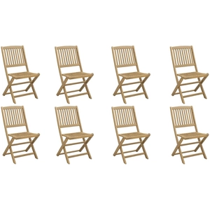 vidaXL Chaises de jardin pliantes lot de 8 48,5x57x90 cm bois d'acacia pas cher