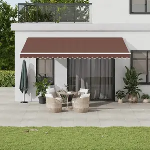 vidaXL Auvent rétractable automatique avec LED marron 500x300 cm pas cher