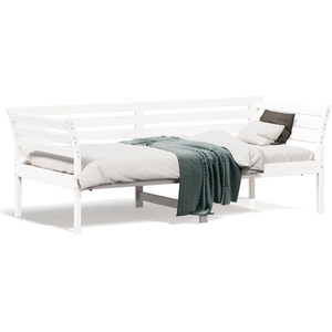 vidaXL Lit de jour Blanc 90x190 cm Bois de pin massif pas cher