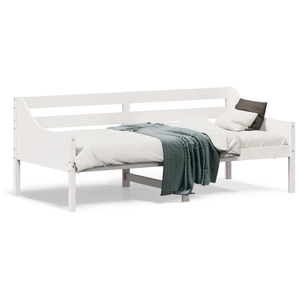vidaXL Lit de jour Blanc 90x190 cm Bois de pin massif pas cher