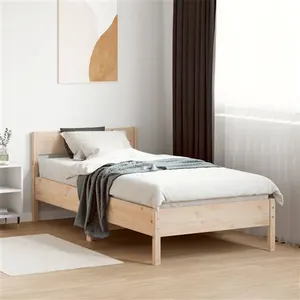vidaXL Vidaxl Cadre De Lit Sans Matelas 75x190 Cm Bois De Pin Massif pas cher