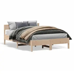vidaXL Cadre de lit avec tête de lit 160x200 cm bois de pin massif pas cher
