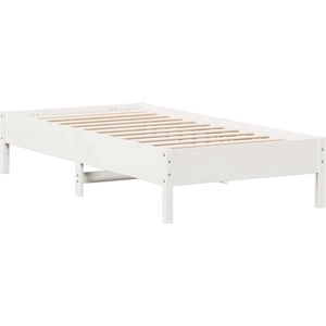 vidaXL Cadre de lit sans matelas blanc 90x190 cm bois de pin massif pas cher