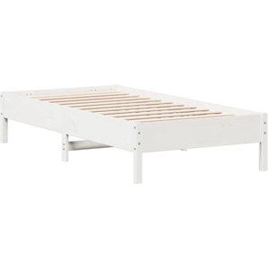 vidaXL Cadre de lit sans matelas blanc 75x190 cm bois de pin massif pas cher