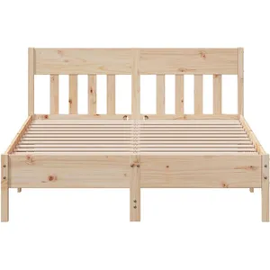 vidaXL Cadre de lit avec tête de lit 120x200 cm bois de pin massif pas cher