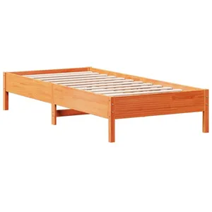 Vidaxl - Cadre de lit cire marron 100x200 cm bois de pin massif Marron pas cher