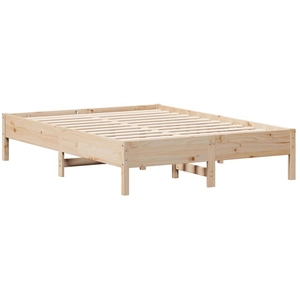 vidaXL Vidaxl Cadre De Lit Sans Matelas 135x190 Cm Bois De Pin Massif pas cher