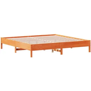 Vidaxl - Cadre de lit cire marron 200x200 cm bois de pin massif Marron pas cher