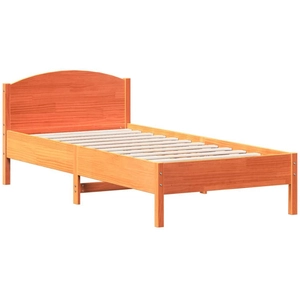 vidaXL Cadre de lit et tête de lit cire marron 100x200 cm bois de pin pas cher