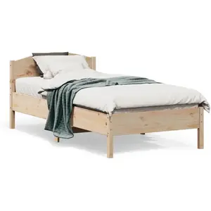 vidaXL Vidaxl Cadre De Lit Sans Matelas 75x190 Cm Bois De Pin Massif pas cher