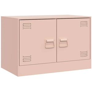 vidaXL Meuble TV rose 67x39x44 cm acier pas cher