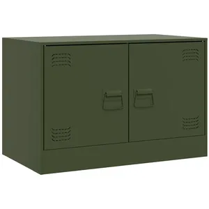 Comparateur de prix : vidaXL Meuble TV vert olive 67x39x44 cm acier