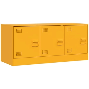 vidaXL Meuble TV jaune moutarde 99x39x44 cm acier pas cher