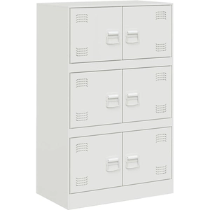 vidaXL Buffet blanc 67x39x107 cm acier pas cher