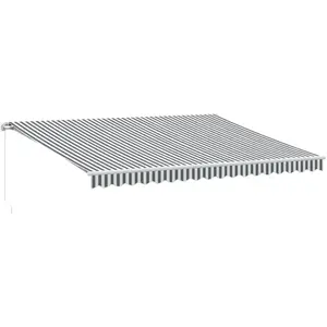 vidaXL Auvent manuel rétractable avec LED anthracite blanc 450x300 cm pas cher