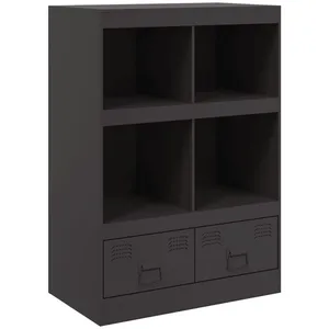 Comparateur de prix : vidaXL Buffet haut noir 67x39x95 cm acier