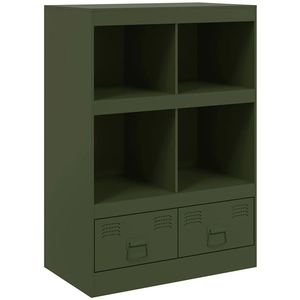 vidaXL Buffet vert olive 67x39x95 cm acier pas cher