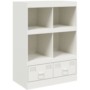 vidaXL Buffet haut blanc 67x39x95 cm acier pas cher
