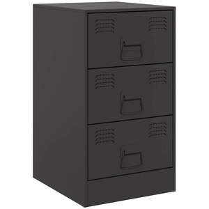 vidaXL Table de chevet noir 34,5x39x62 cm acier pas cher