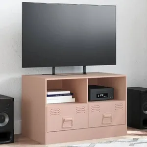 vidaXL Meuble TV rose 67x39x44 cm acier pas cher