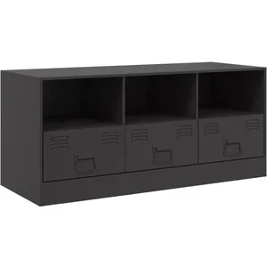 vidaXL Meuble TV noir 99x39x44 cm acier pas cher