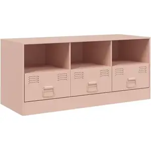 vidaXL Meuble TV rose 99x39x44 cm acier pas cher