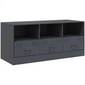 vidaXL Meuble TV anthracite 99x39x44 cm acier pas cher