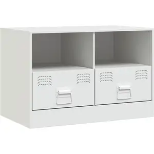 vidaXL Meuble TV blanc 67x39x44 cm acier pas cher
