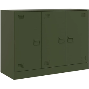 vidaXL Buffet vert olive 99x39x73 cm acier pas cher