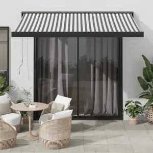 vidaXL Auvent rétractable anthracite et blanc 3,5x2,5m tissu/aluminium pas cher