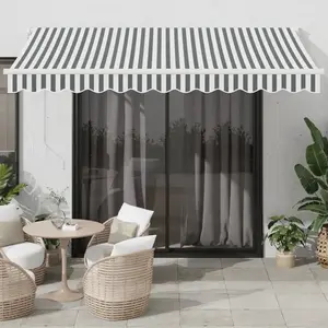 vidaXL Auvent rétractable anthracite et blanc 3,5x2,5m tissu/aluminium pas cher