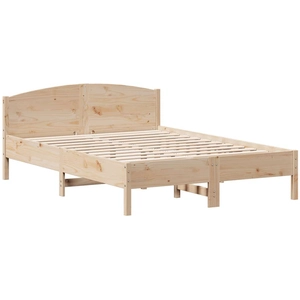 vidaXL Cadre de lit avec tête de lit 120x200 cm bois de pin massif pas cher