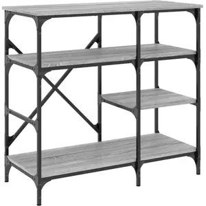 vidaXL Support de boulanger sonoma gris bois d’ingénierie et métal pas cher