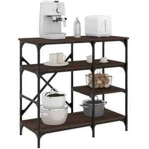 vidaXL Support de boulanger chêne marron bois d’ingénierie et métal pas cher