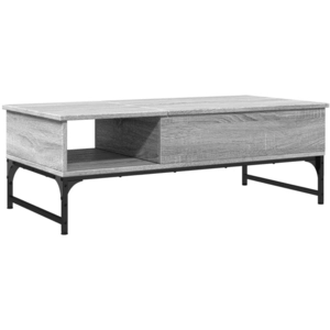 vidaXL Table basse sonoma gris 100x50x35 cm bois d'ingénierie et métal pas cher